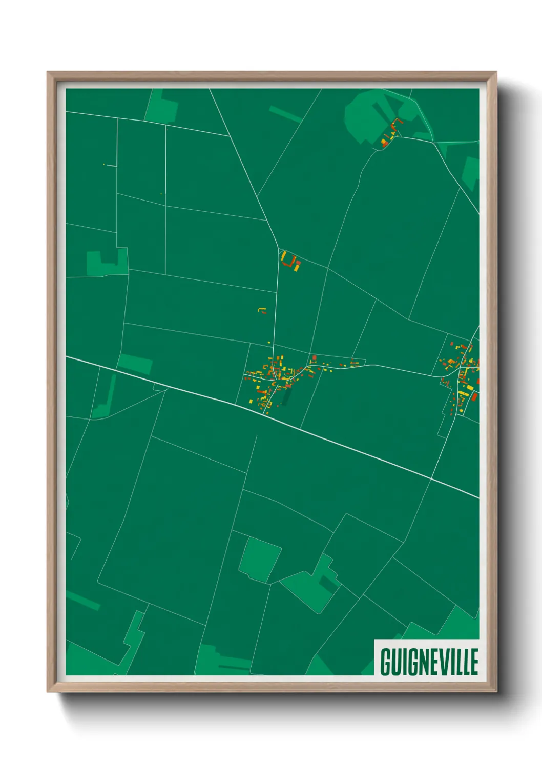 Une affiche de carte sur Guigneville