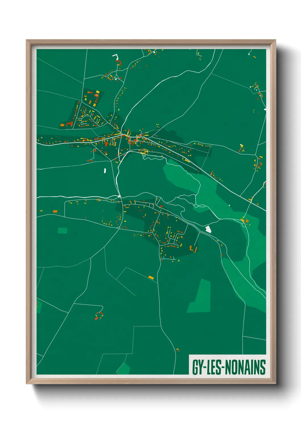 Une affiche de carte sur Gy-les-Nonains