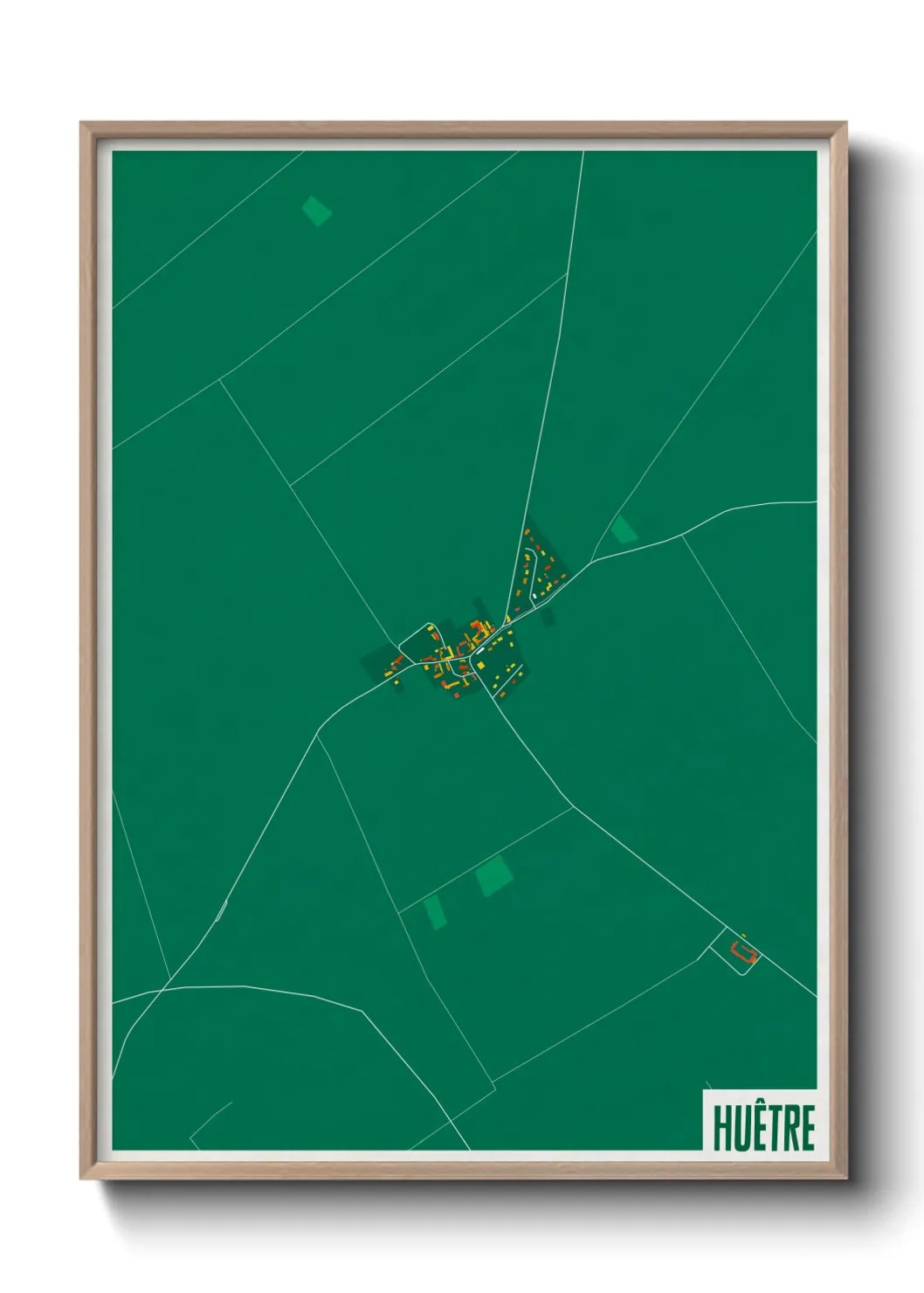 Une affiche de carte sur Huêtre