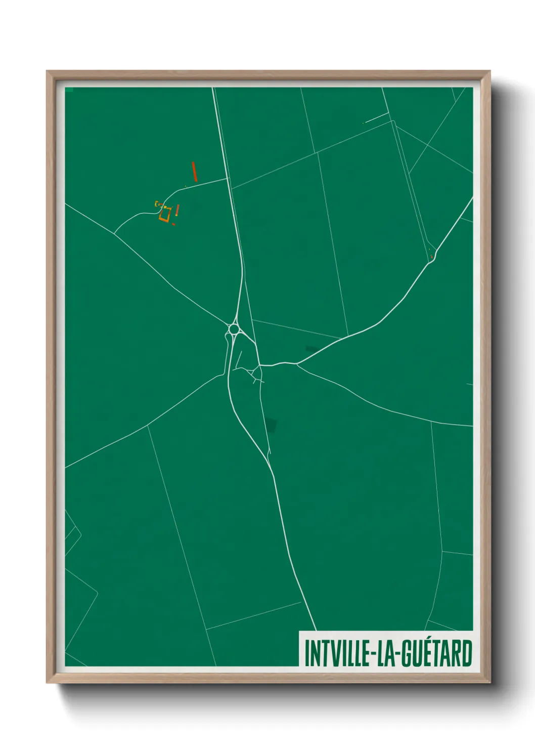 Une affiche de carte sur Intville-la-Guétard