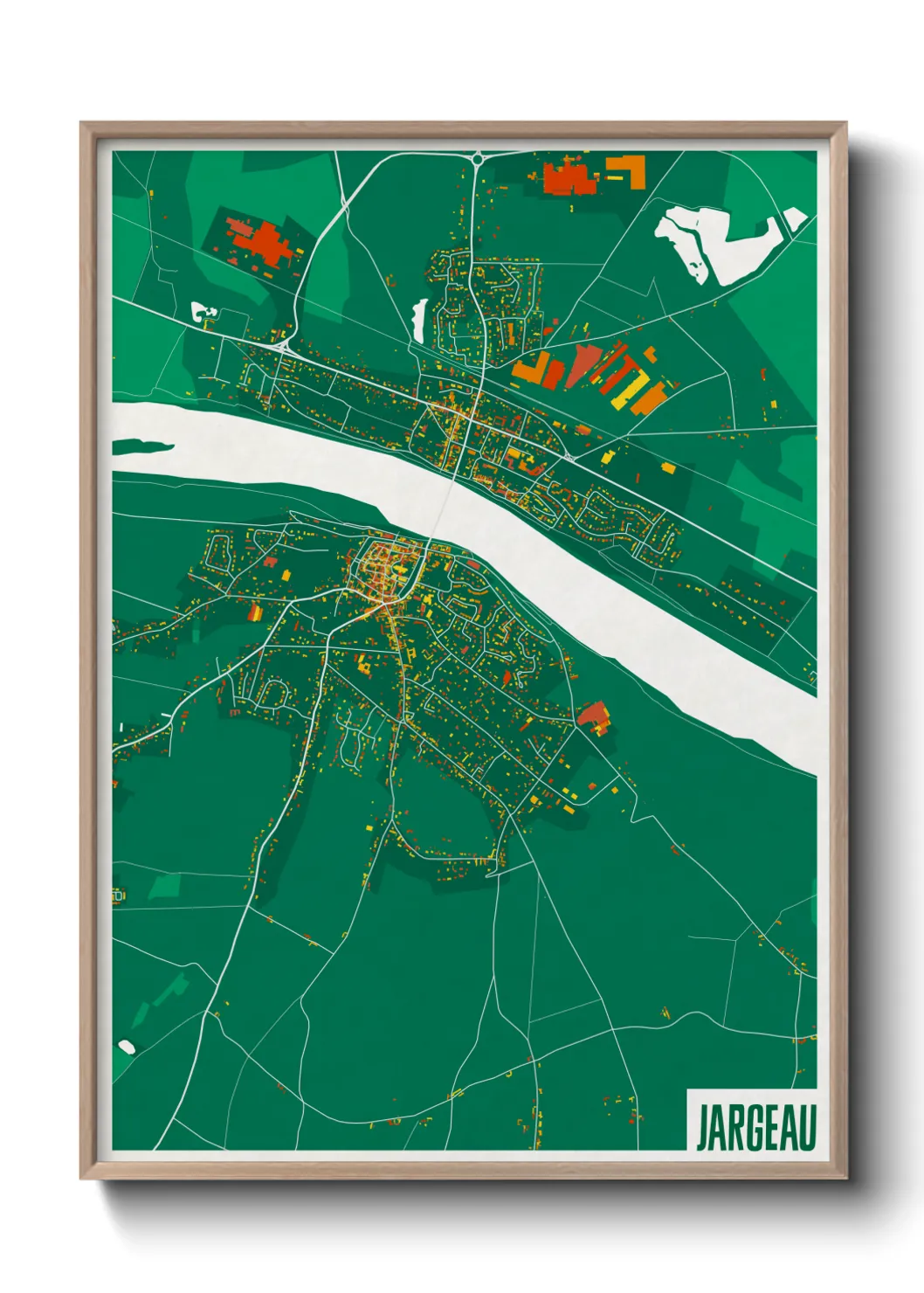 Une affiche de carte sur Jargeau