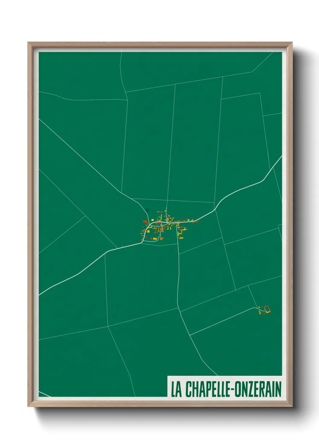 Une affiche de carte sur La Chapelle-Onzerain