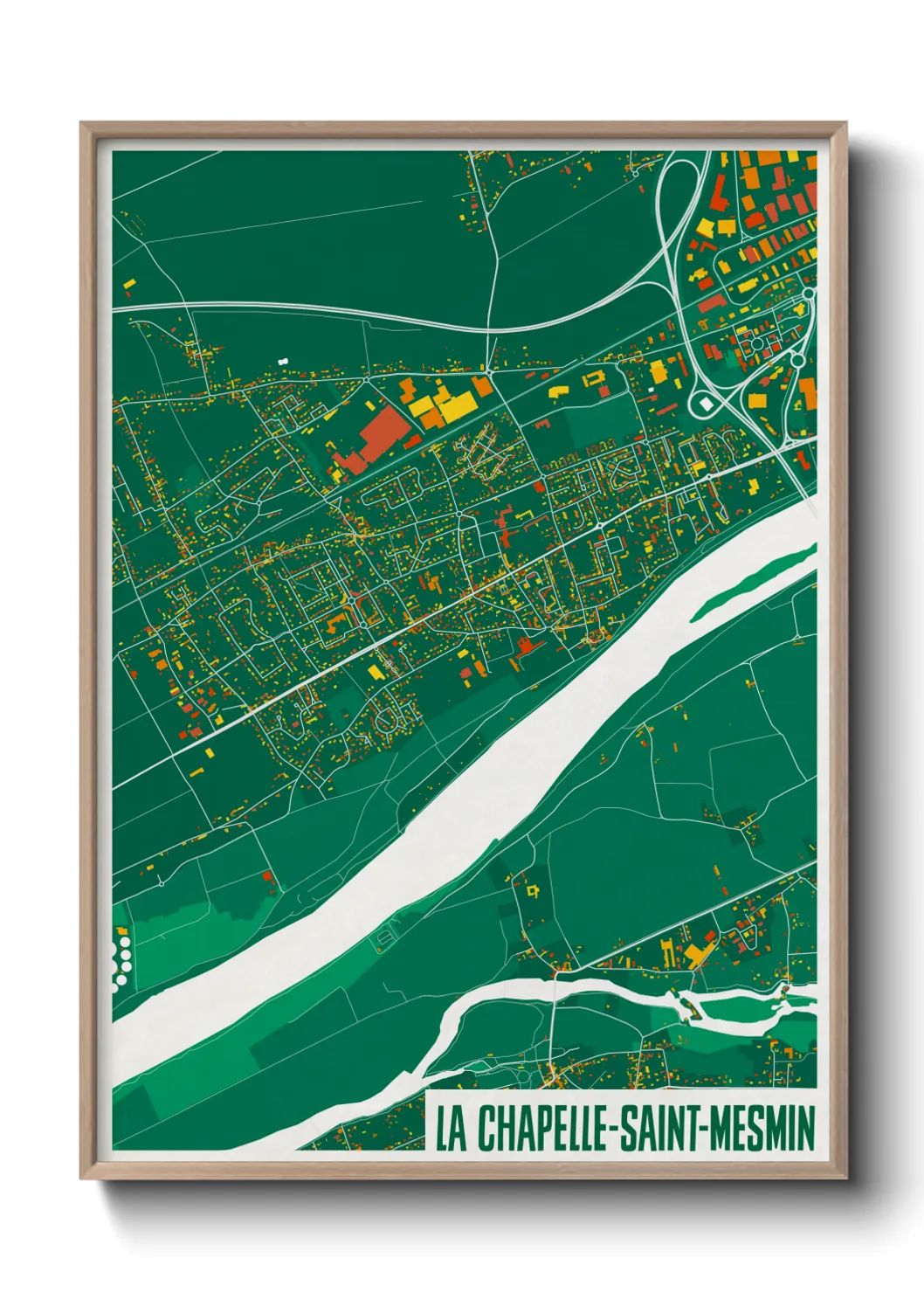 Une affiche de carte sur La Chapelle-Saint-Mesmin