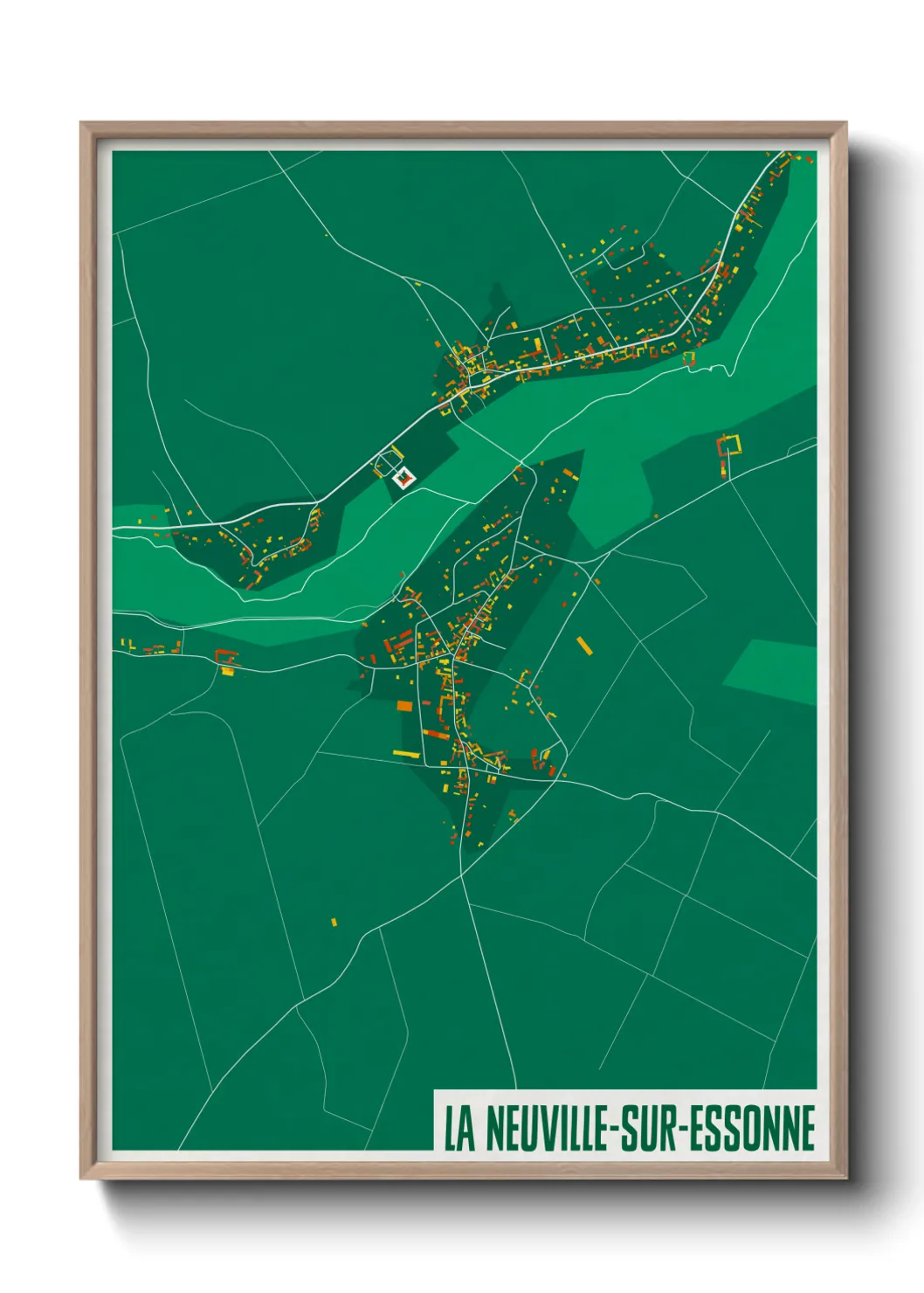 Une affiche de carte sur La Neuville-sur-Essonne