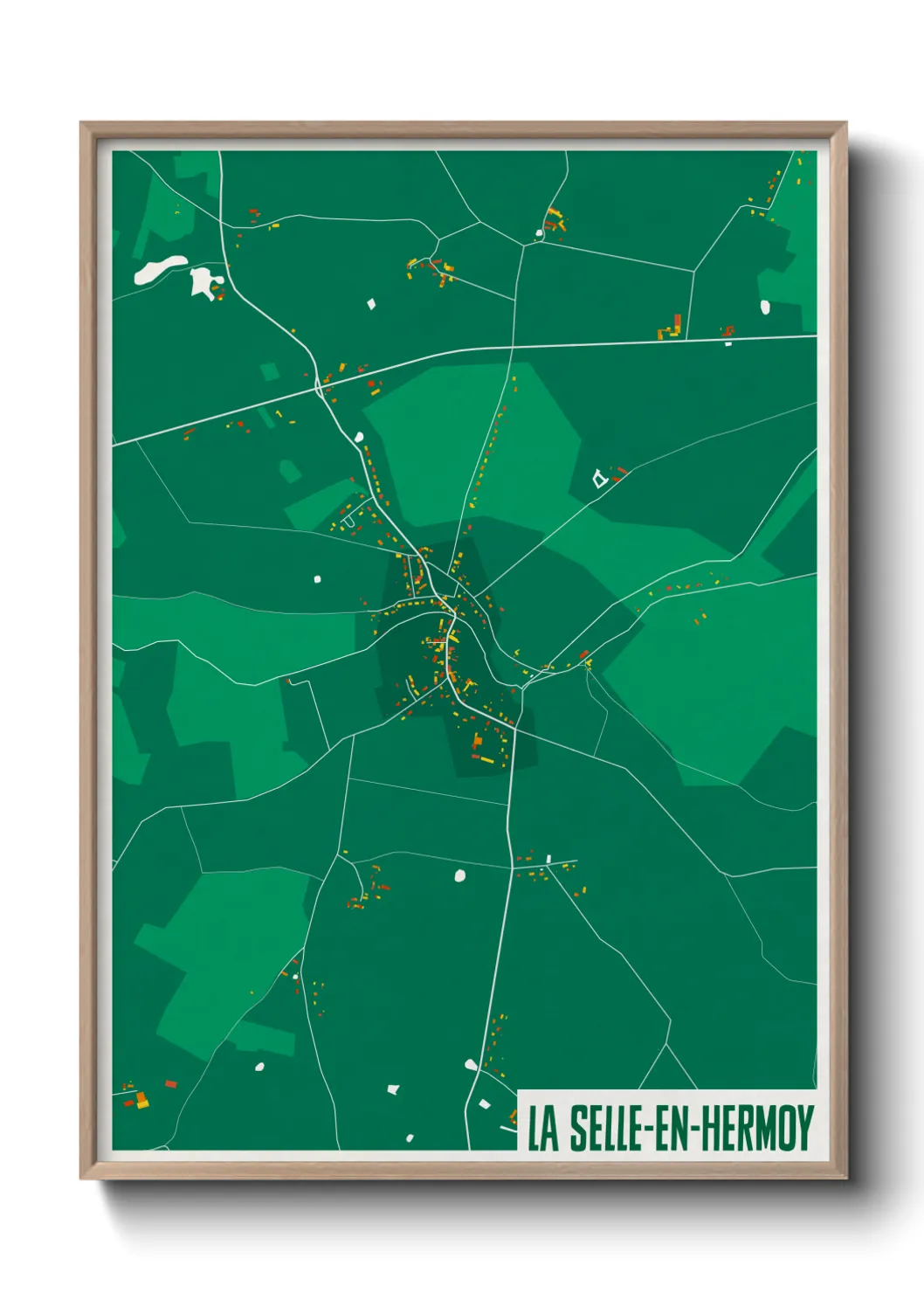 Une affiche de carte sur La Selle-en-Hermoy