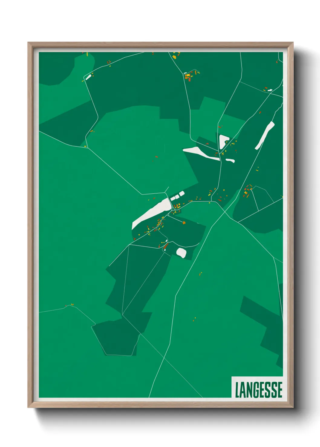 Une affiche de carte sur Langesse