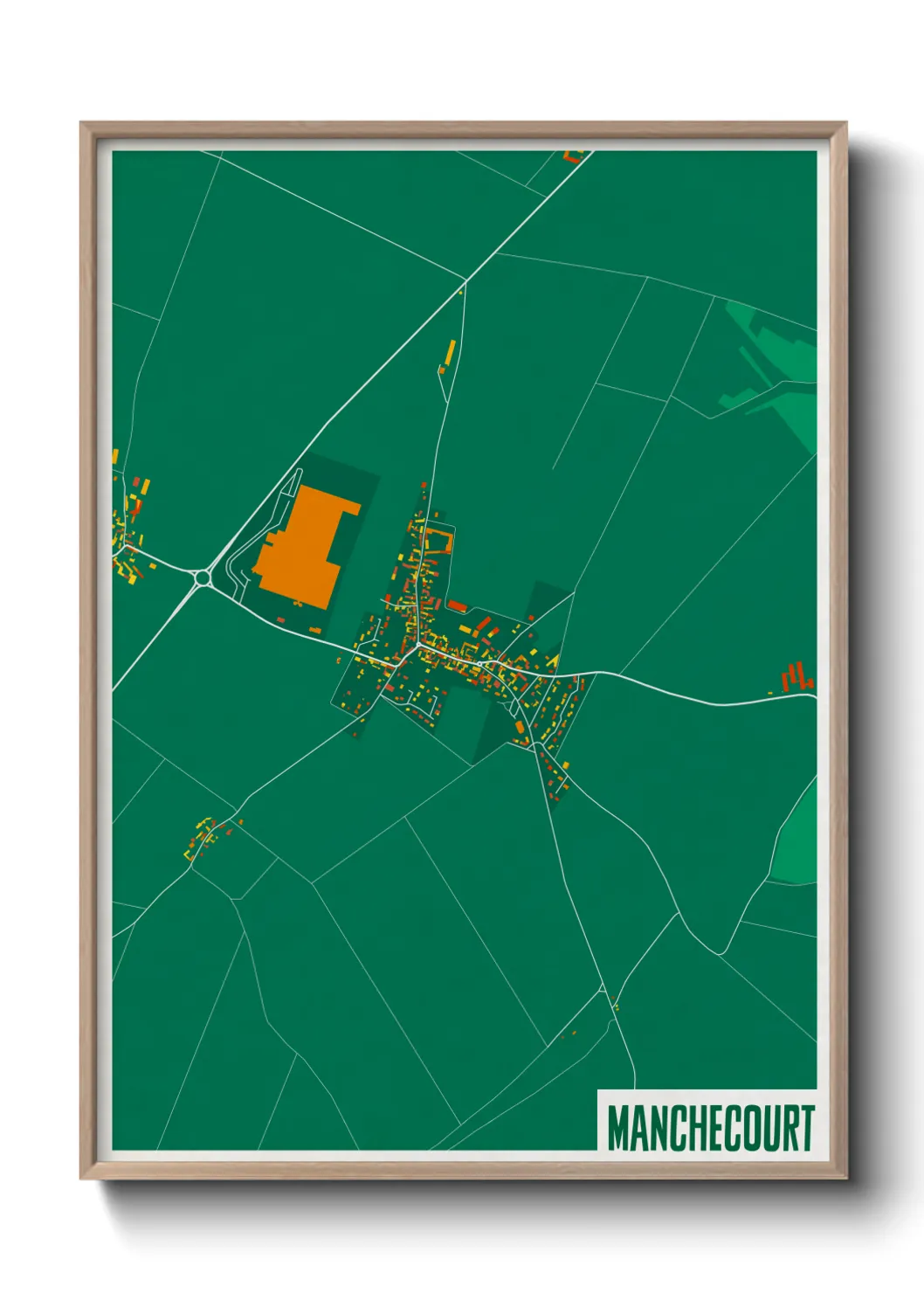 Une affiche de carte sur Manchecourt