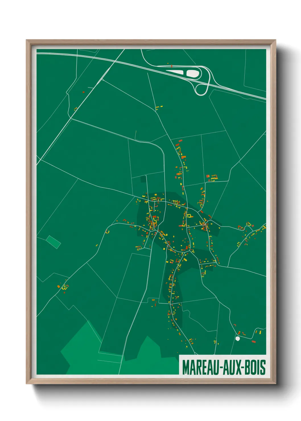 Une affiche de carte sur Mareau-aux-Bois