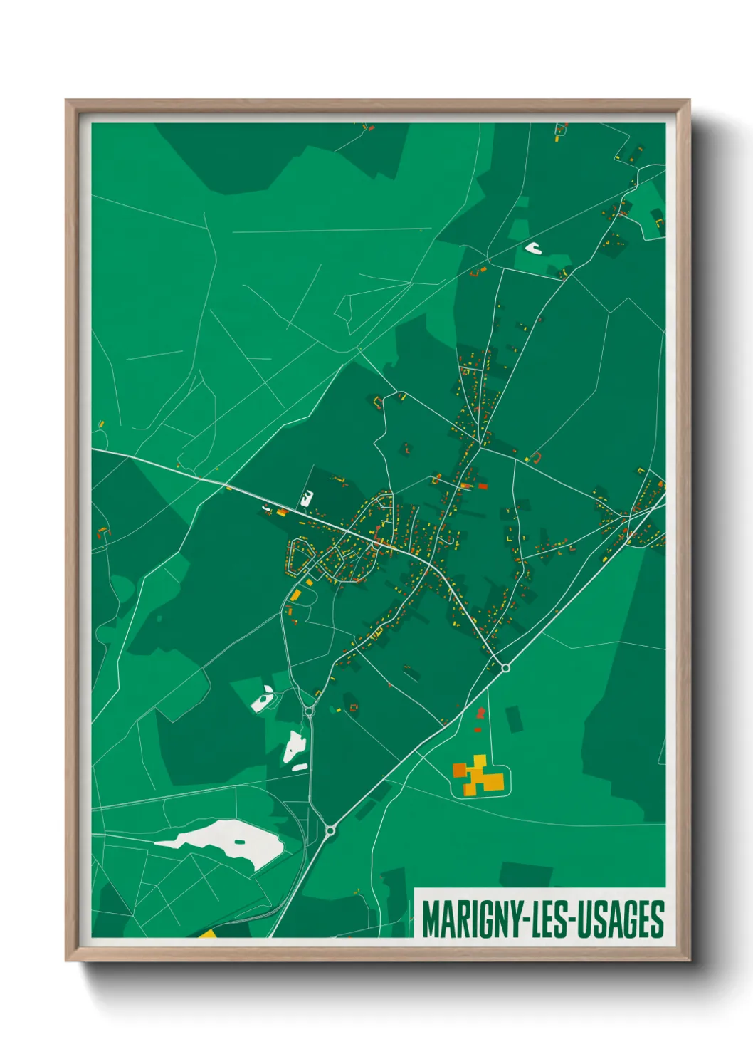 Une affiche de carte sur Marigny-les-Usages