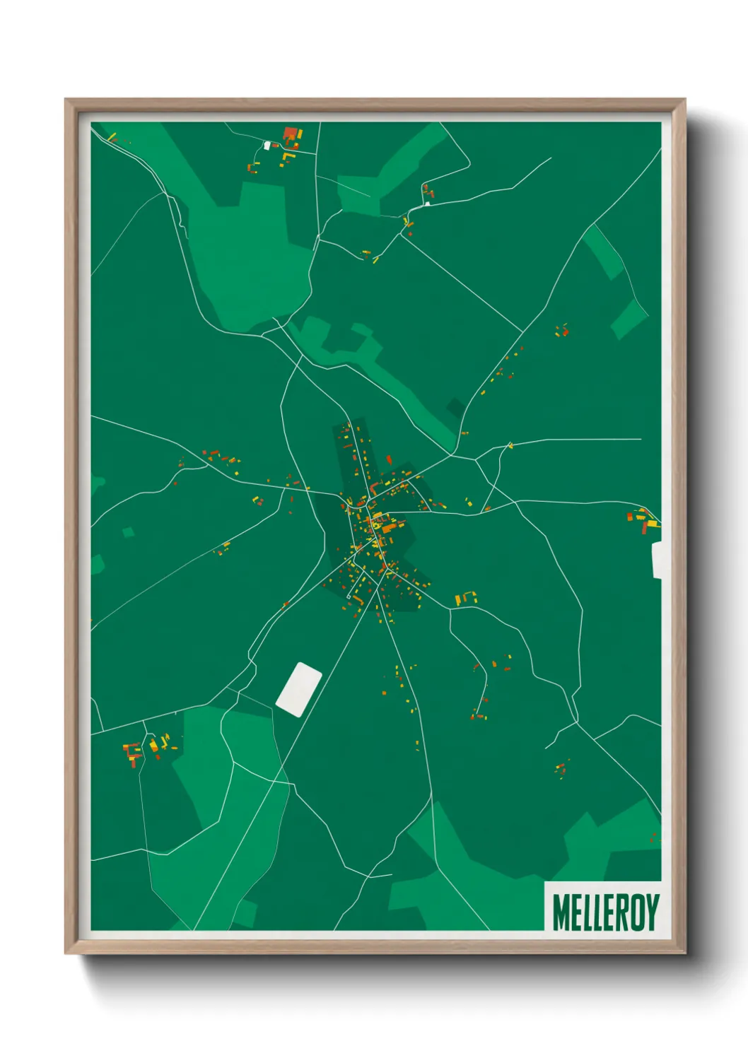 Une affiche de carte sur Melleroy