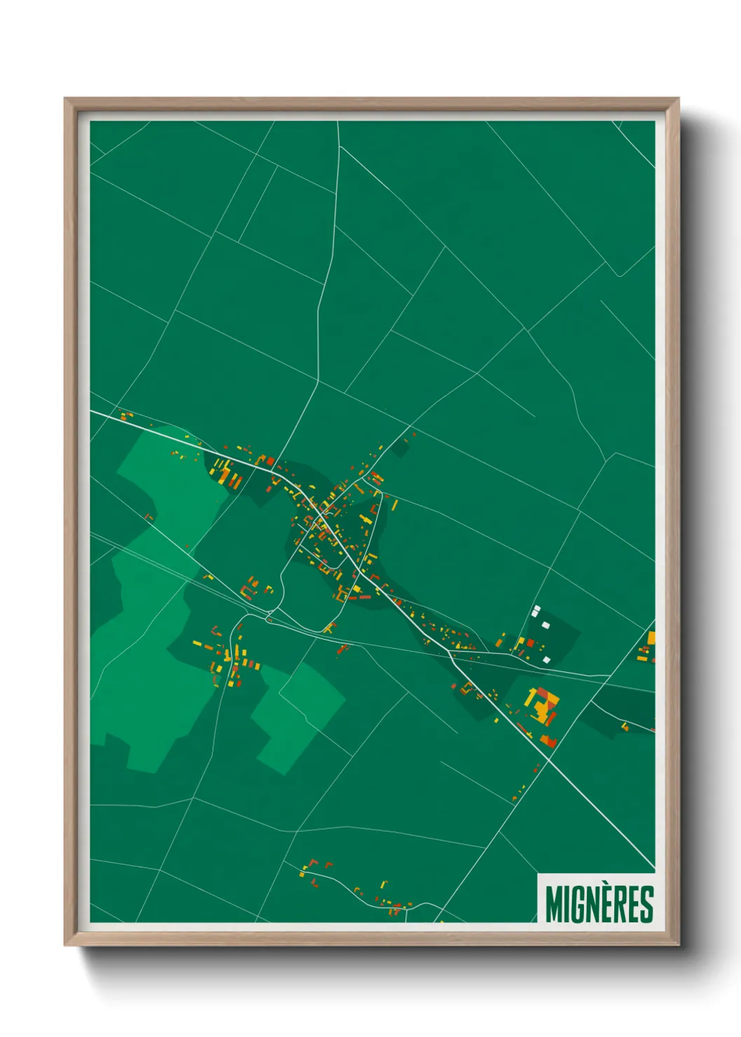 Une affiche de carte sur Mignères