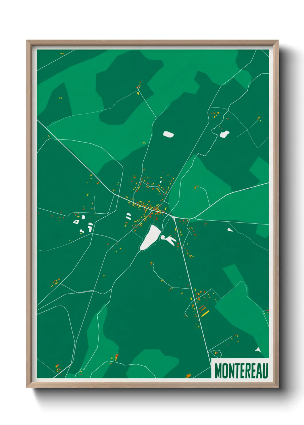 Une affiche de carte sur Montereau