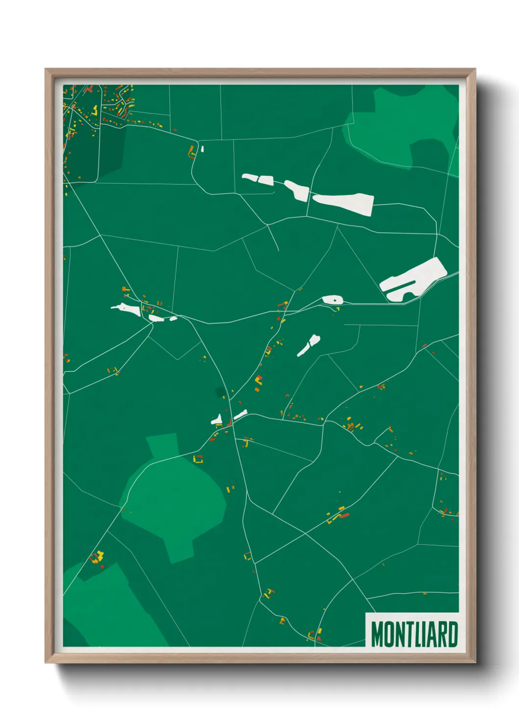 Une affiche de carte sur Montliard