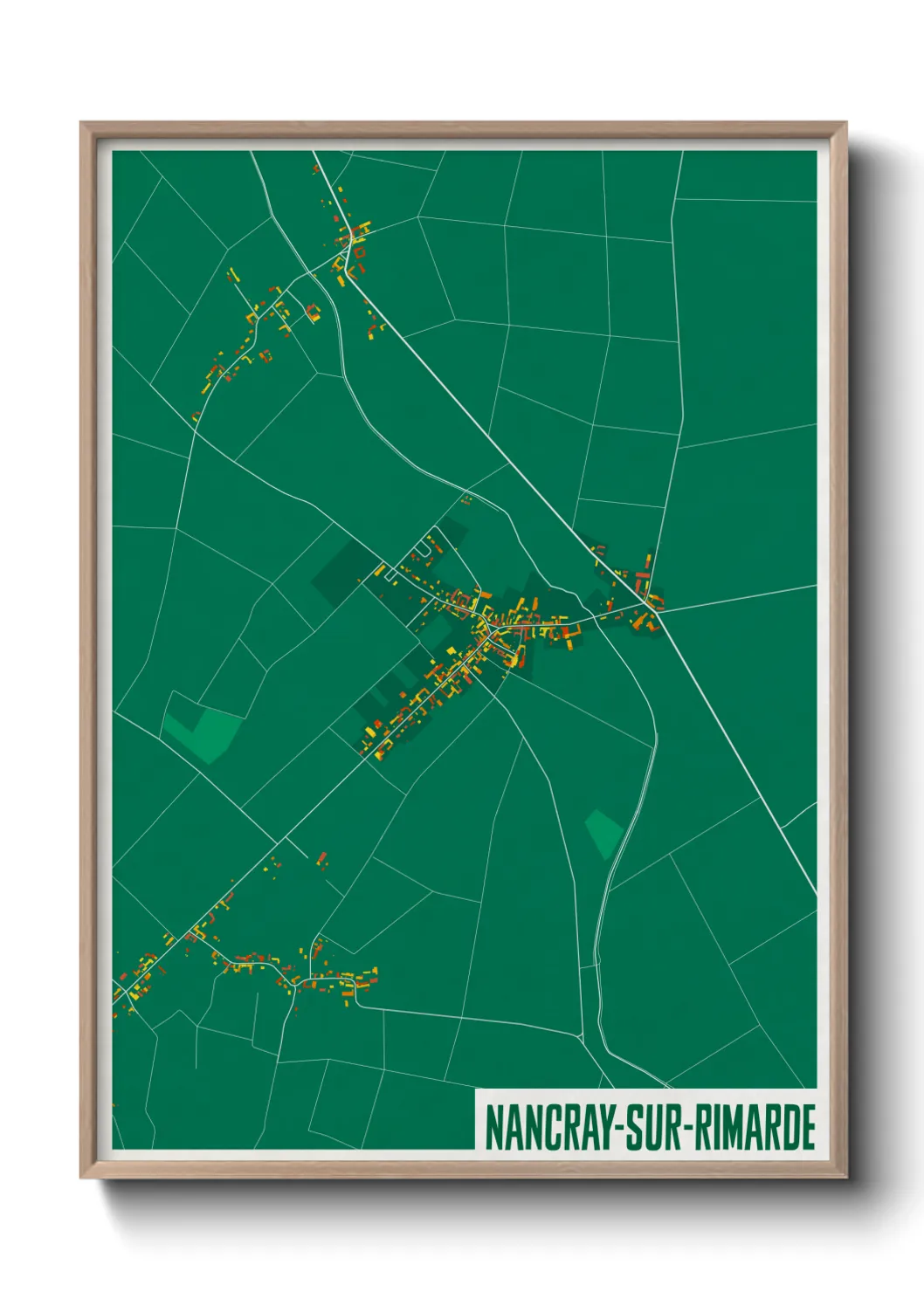 Une affiche de carte sur Nancray-sur-Rimarde