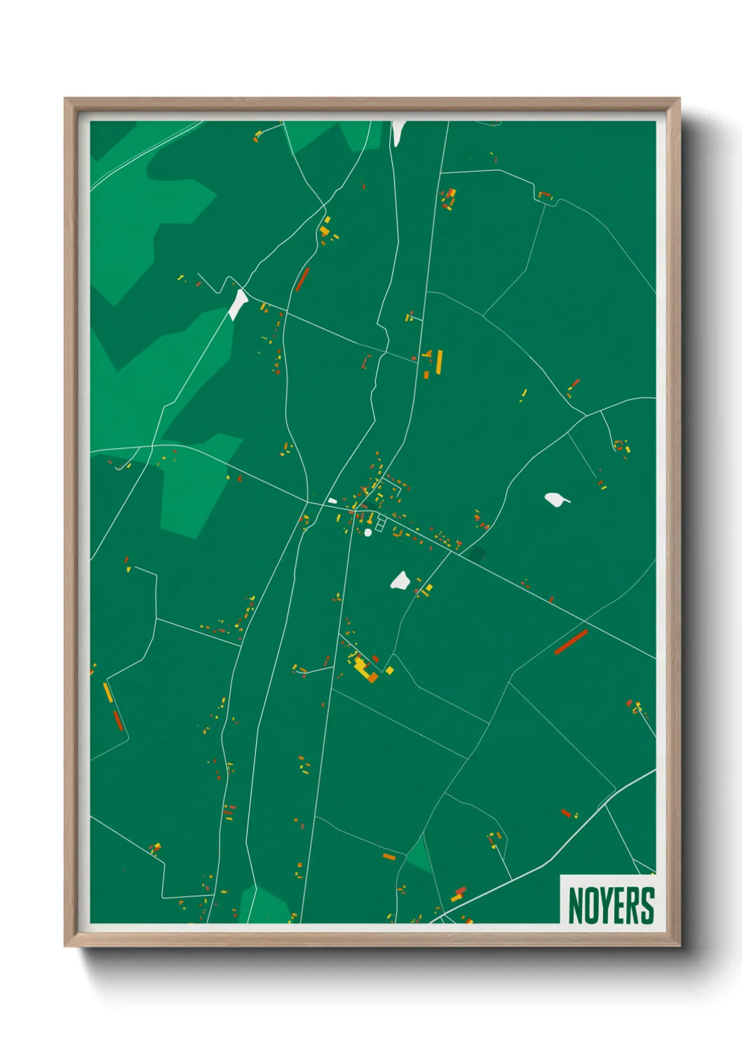 Une affiche de carte sur Noyers