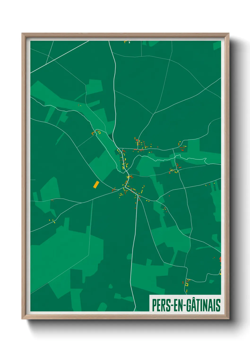 Une affiche de carte sur Pers-en-Gâtinais