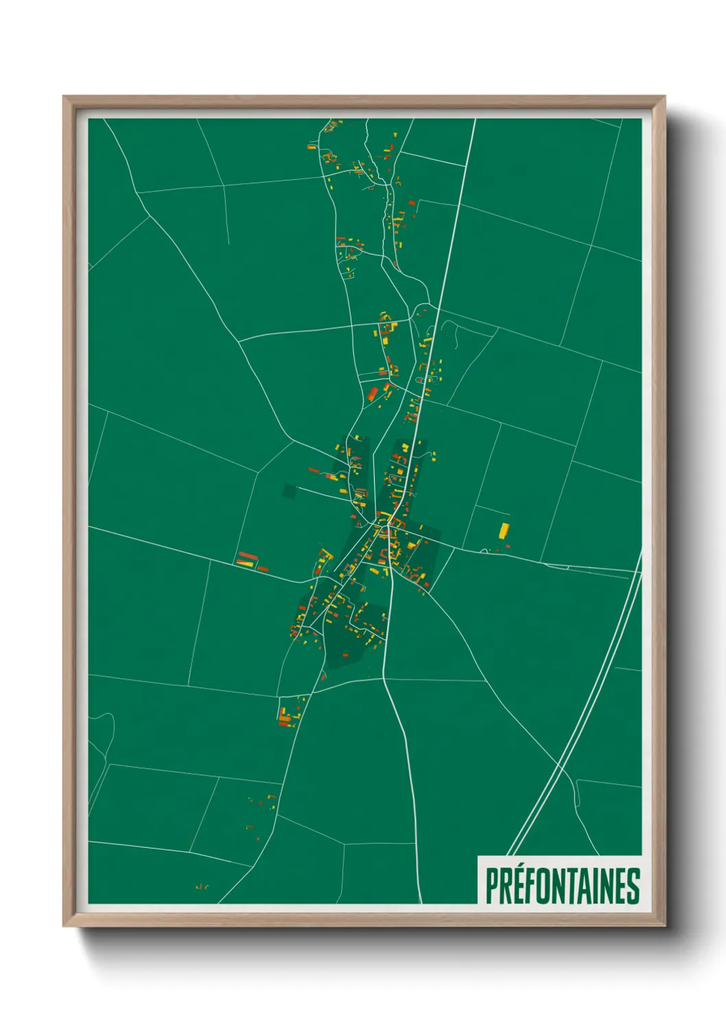 Une affiche de carte sur Préfontaines