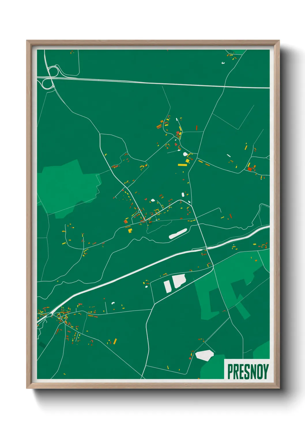 Une affiche de carte sur Presnoy