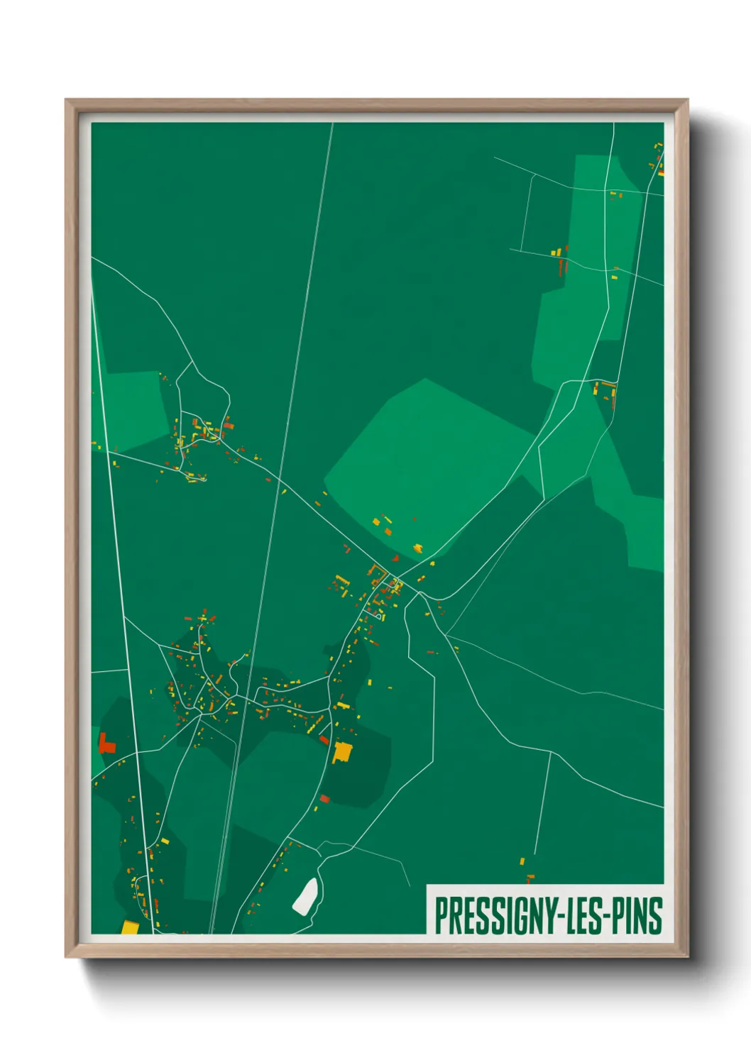 Une affiche de carte sur Pressigny-les-Pins