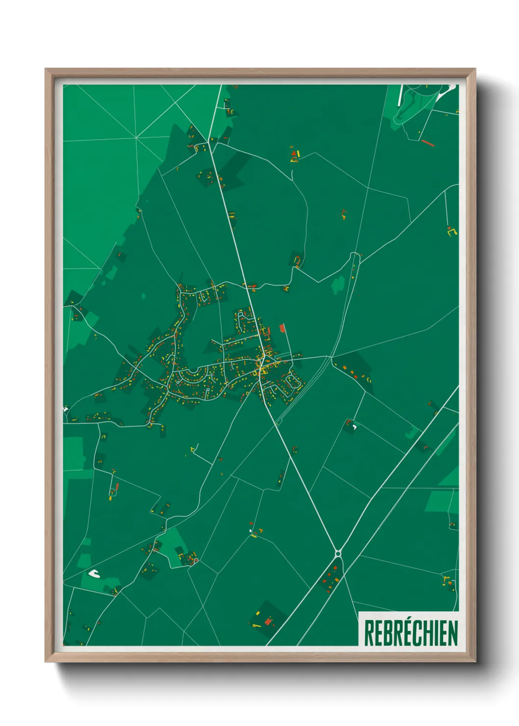 Une affiche de carte sur Rebréchien