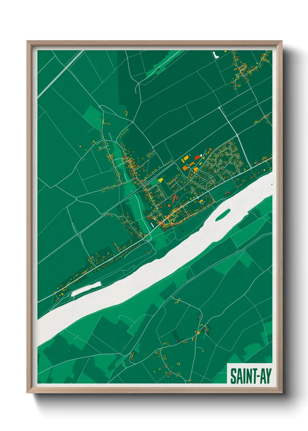 Une affiche de carte sur Saint-Ay
