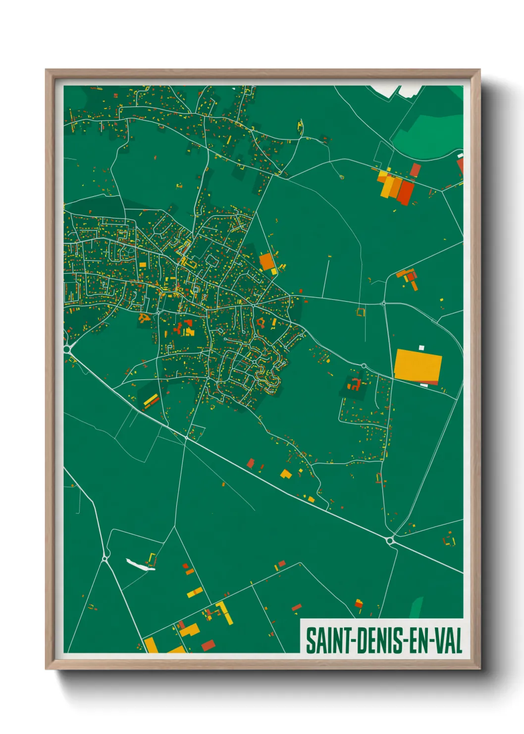 Une affiche de carte sur Saint-Denis-en-Val