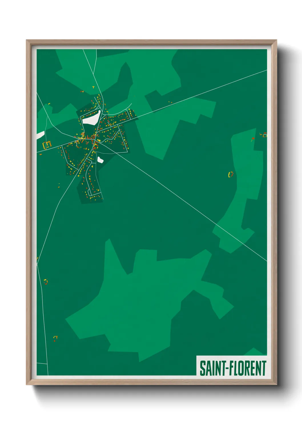 Une affiche de carte sur Saint-Florent