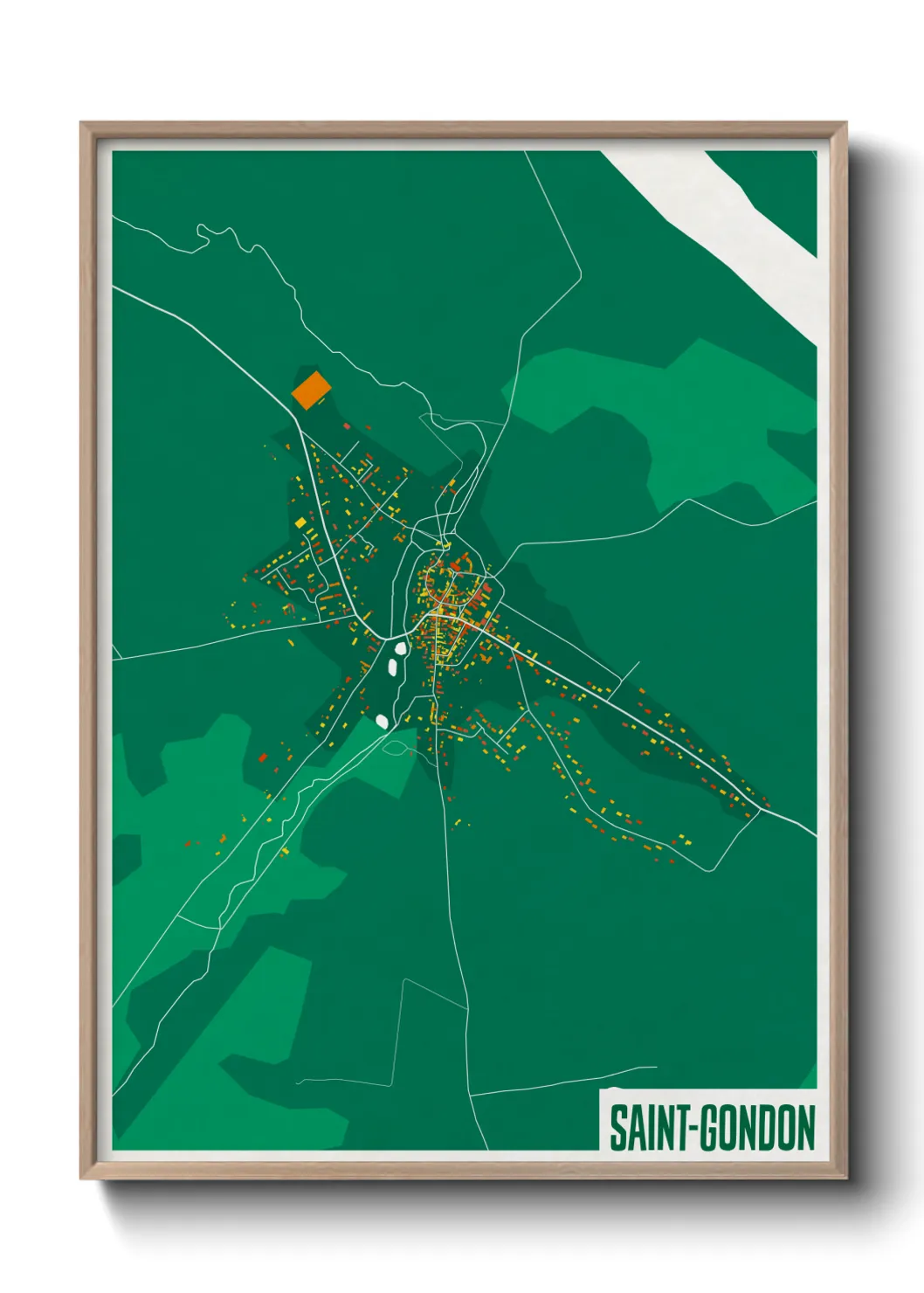 Une affiche de carte sur Saint-Gondon