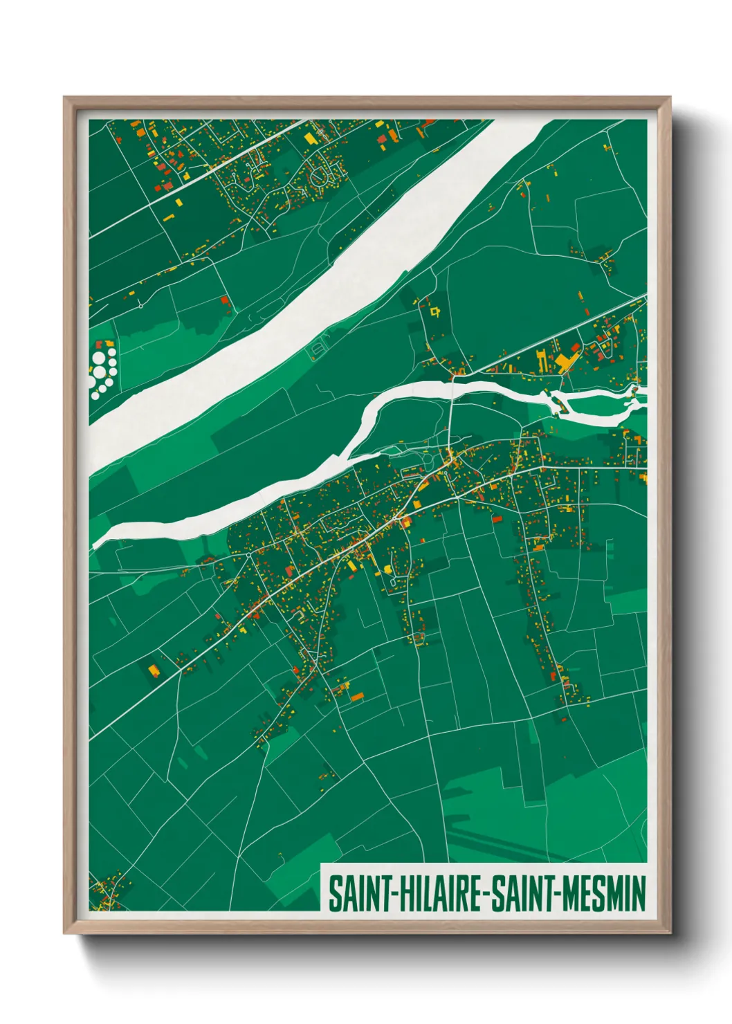 Une affiche de carte sur Saint-Hilaire-Saint-Mesmin