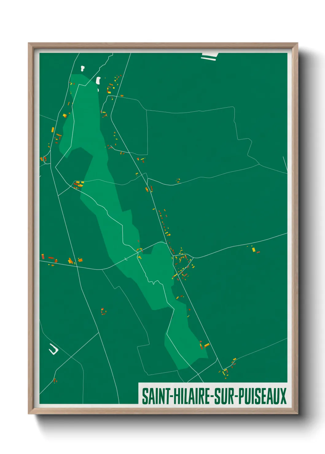 Une affiche de carte sur Saint-Hilaire-sur-Puiseaux