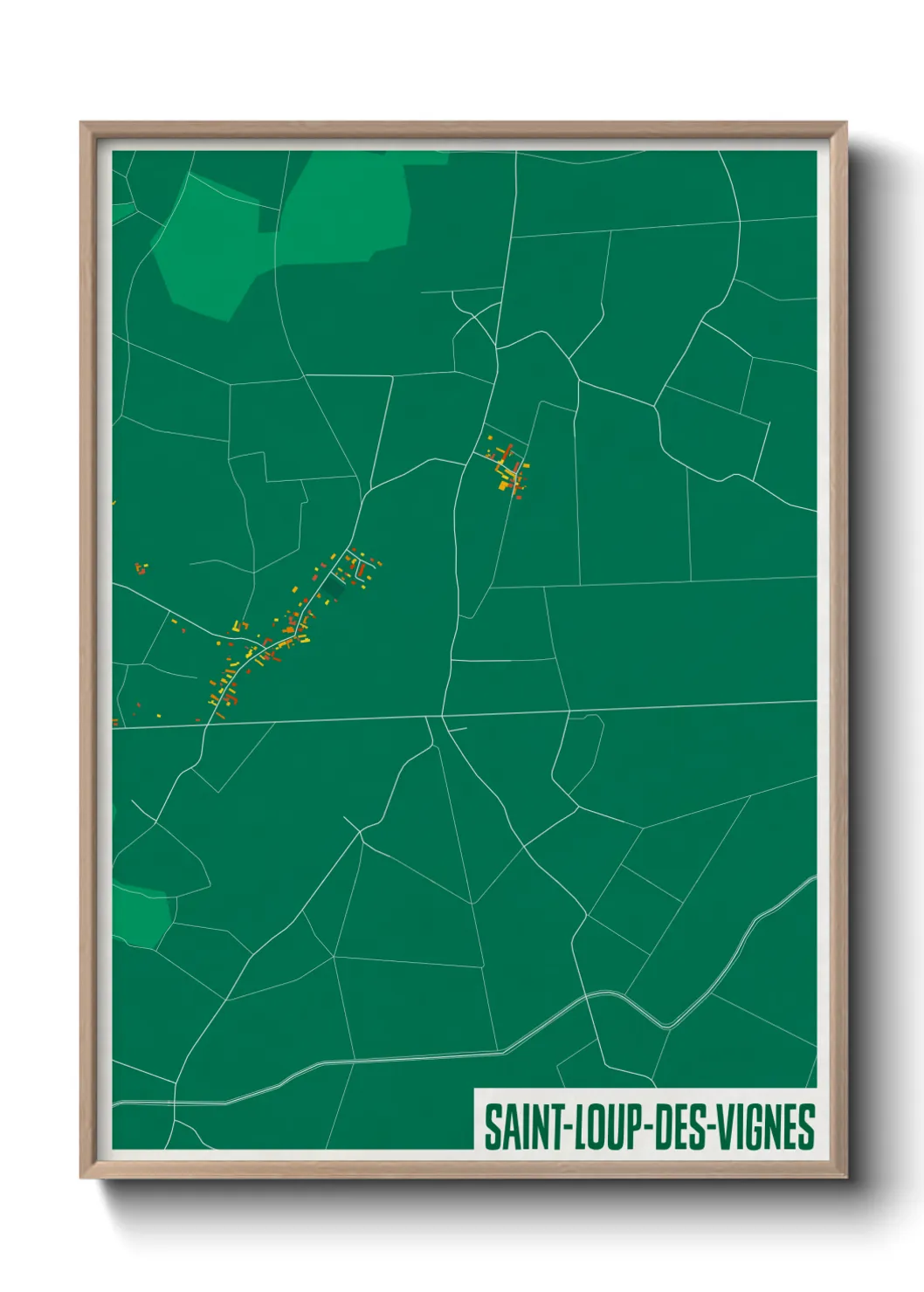 Une affiche de carte sur Saint-Loup-des-Vignes