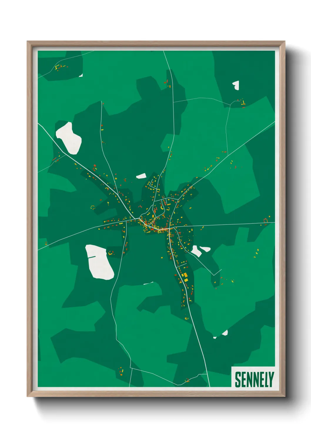 Une affiche de carte sur Sennely