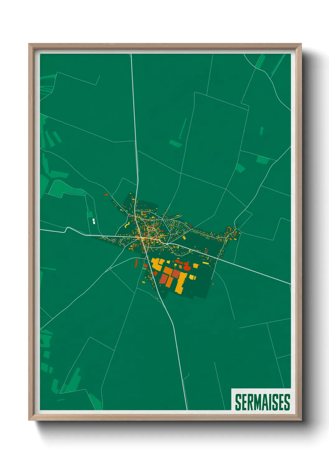 Une affiche de carte sur Sermaises