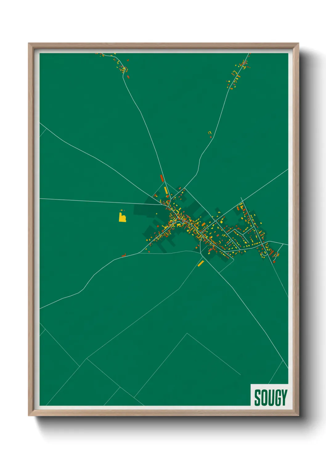 Une affiche de carte sur Sougy