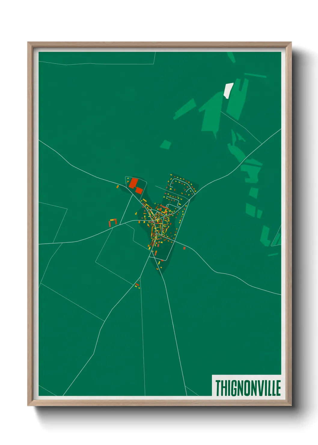 Une affiche de carte sur Thignonville