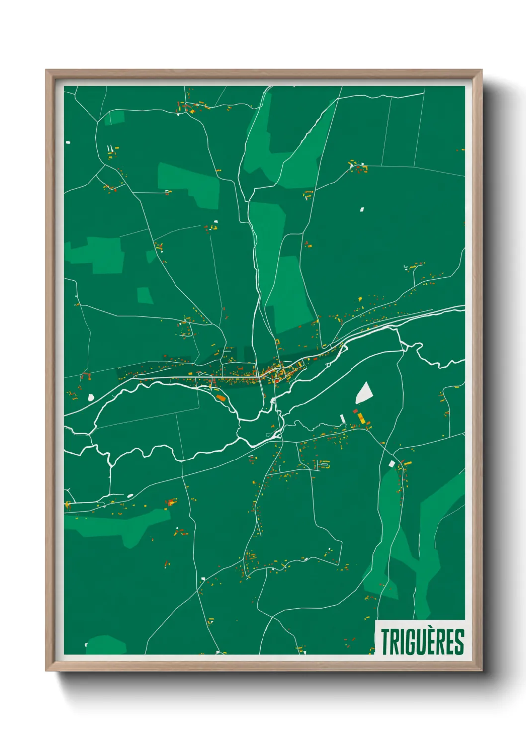 Une affiche de carte sur Triguères