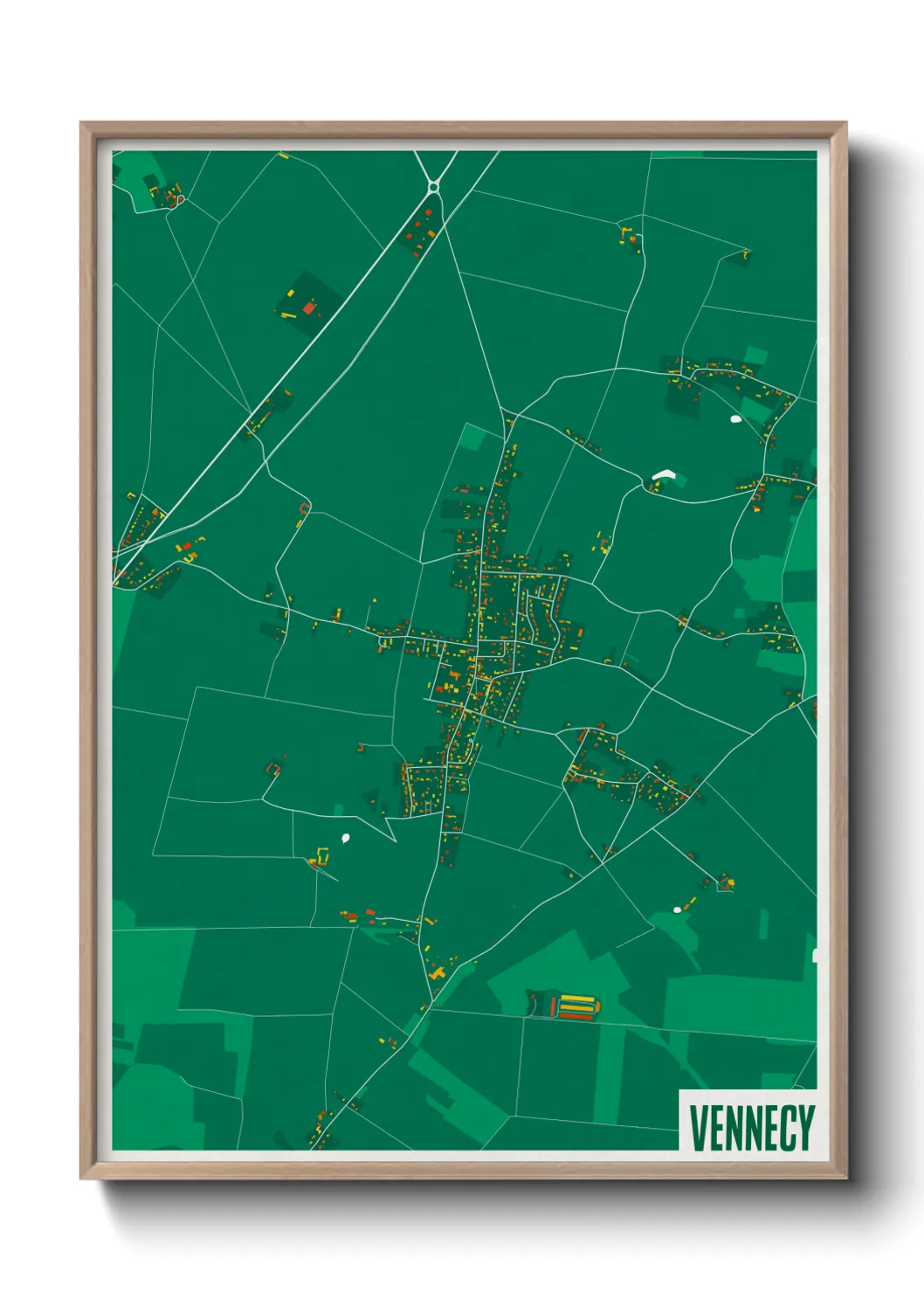 Une affiche de carte sur Vennecy