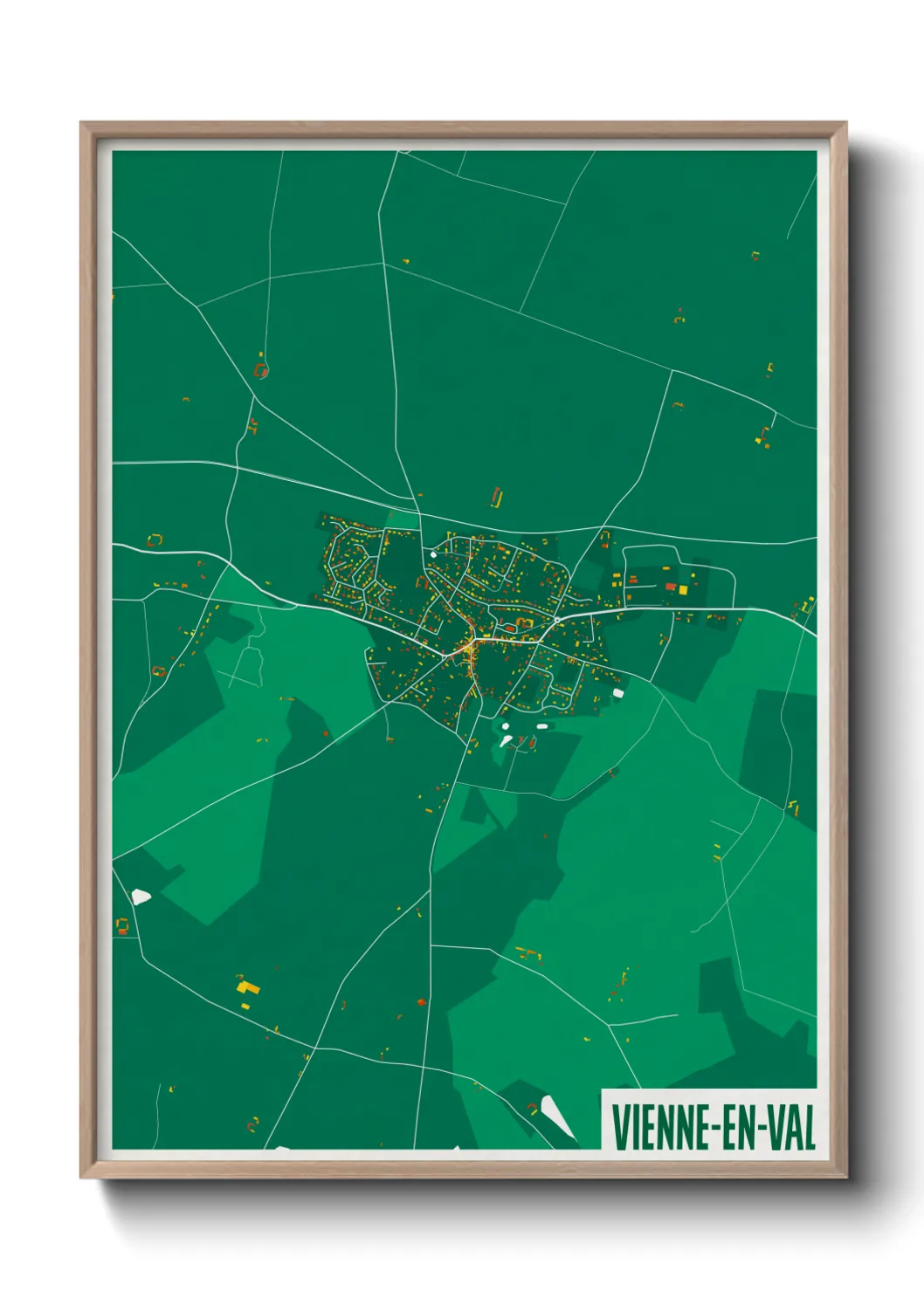 Une affiche de carte sur Vienne-en-Val