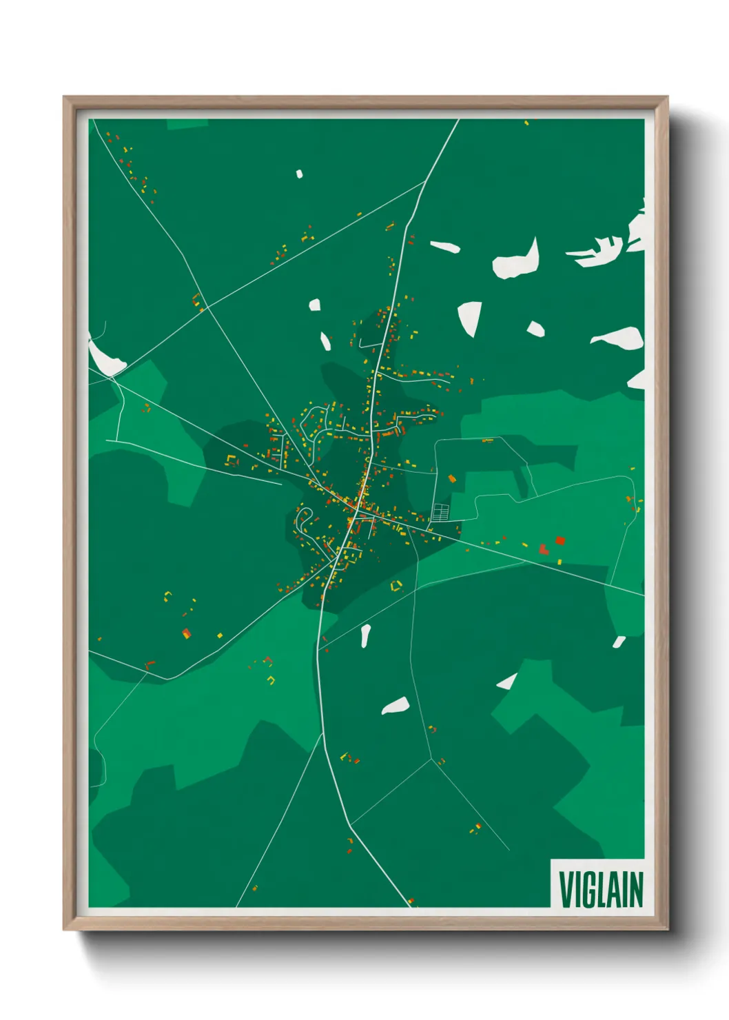 Une affiche de carte sur Viglain