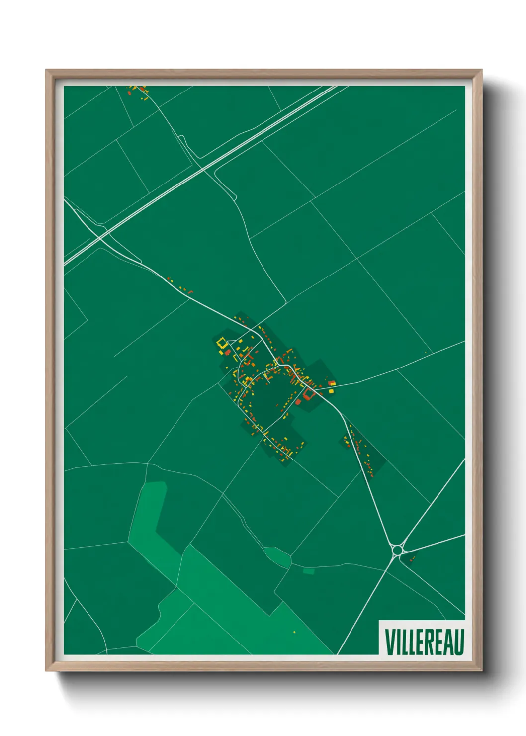 Une affiche de carte sur Villereau