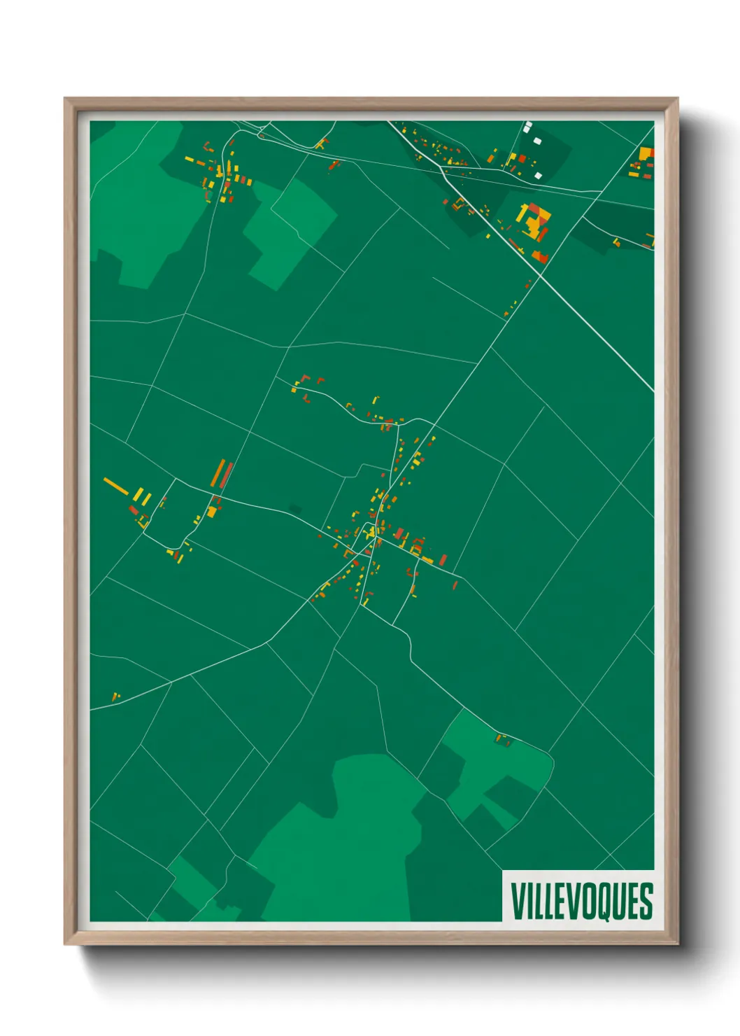 Une affiche de carte sur Villevoques