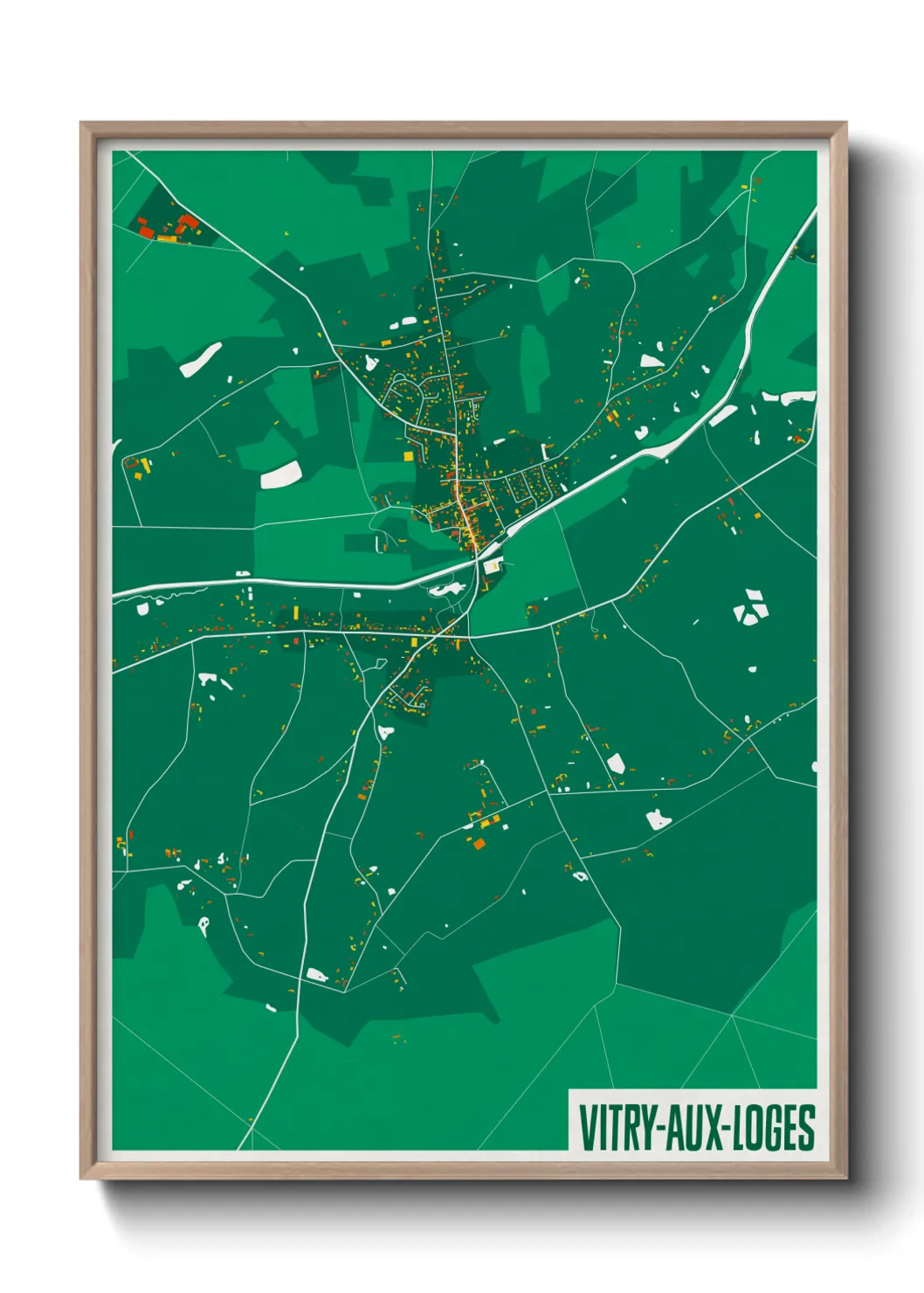 Une affiche de carte sur Vitry-aux-Loges