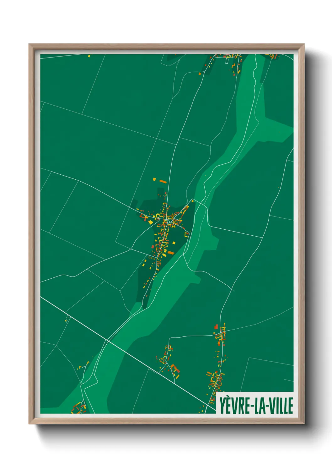 Une affiche de carte sur Yèvre-la-Ville