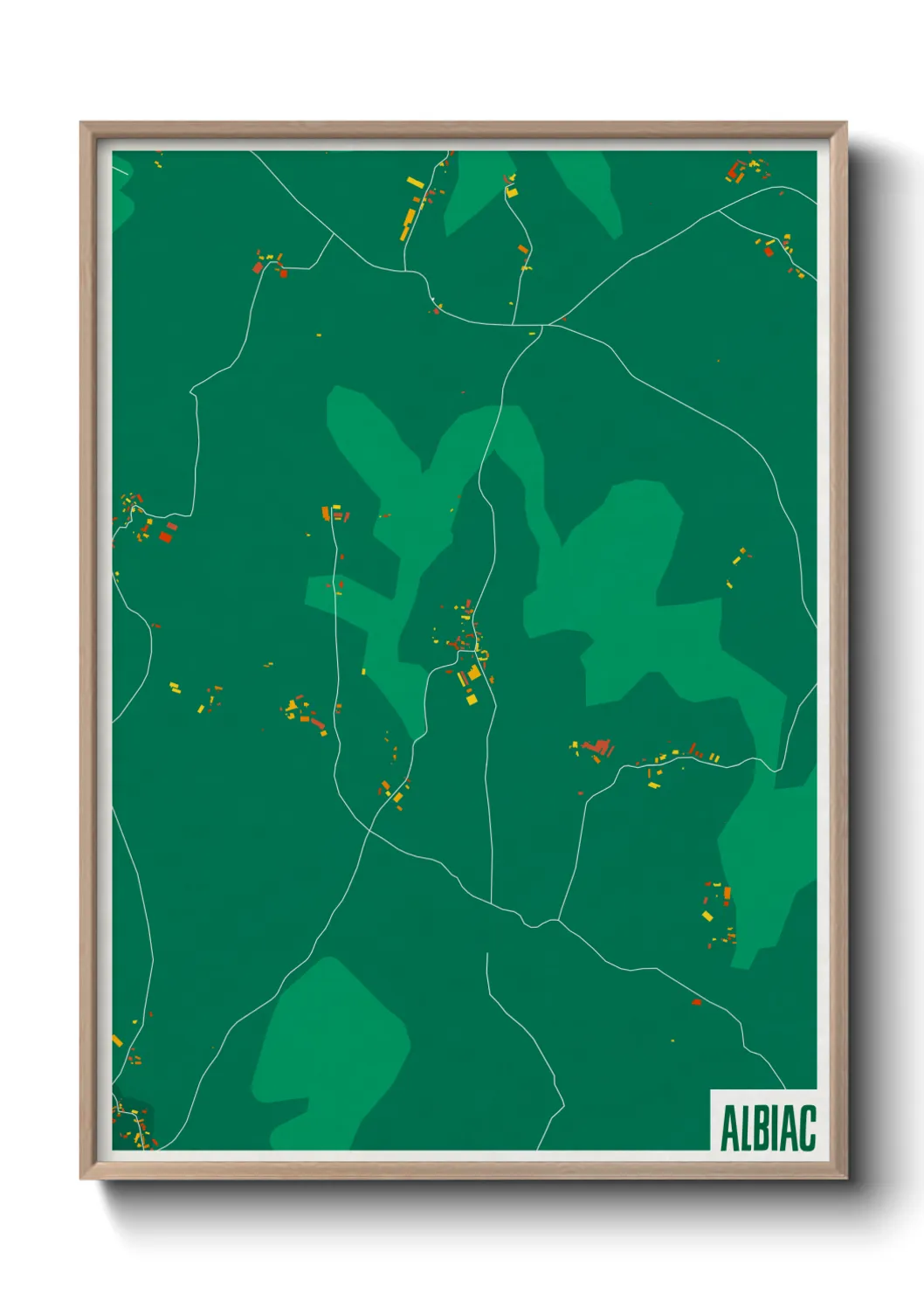 Une affiche de carte sur Albiac