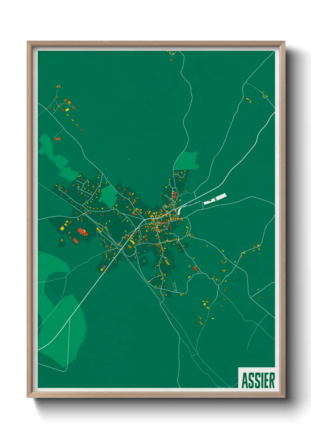 Une affiche de carte sur Assier