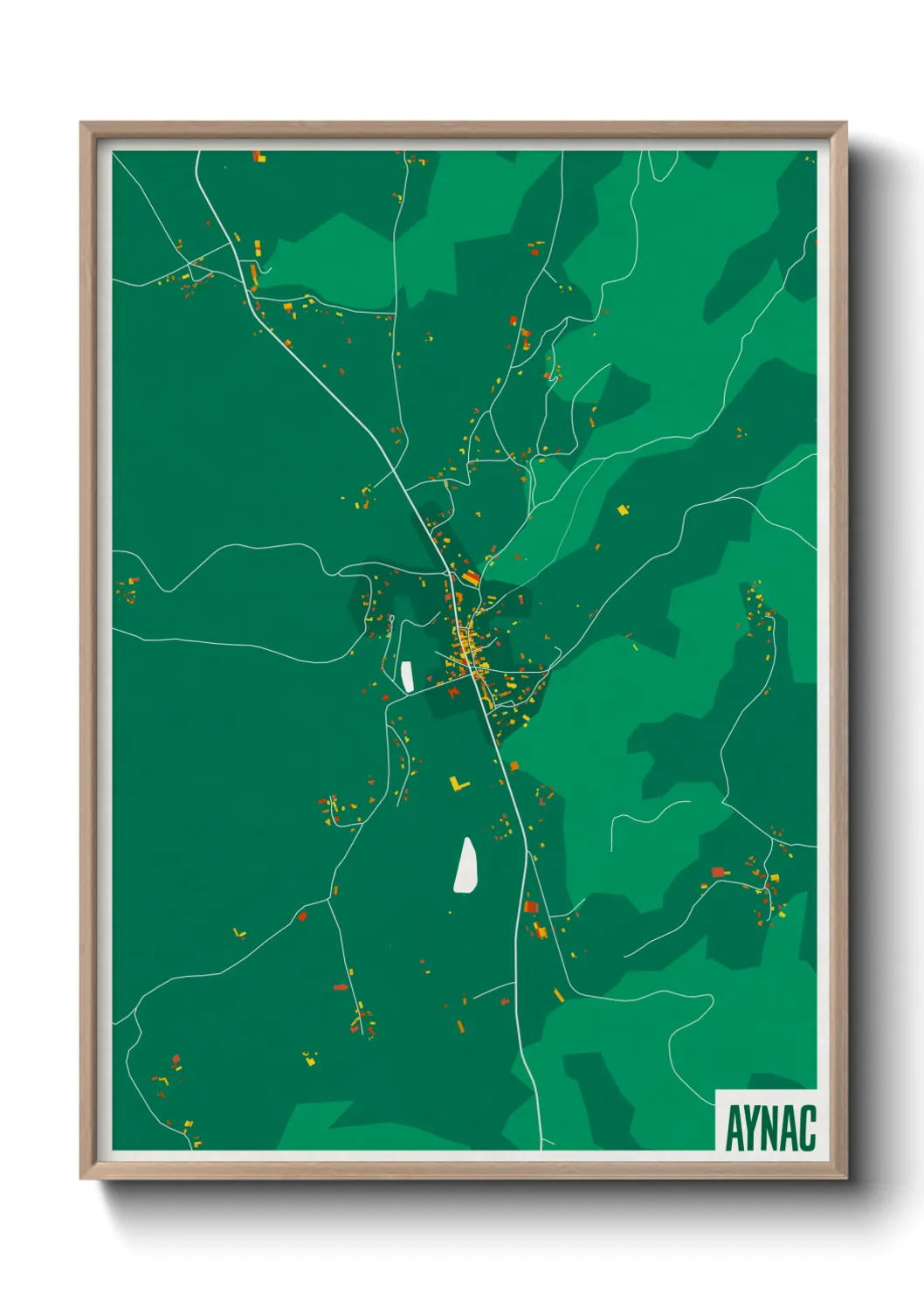 Une affiche de carte sur Aynac
