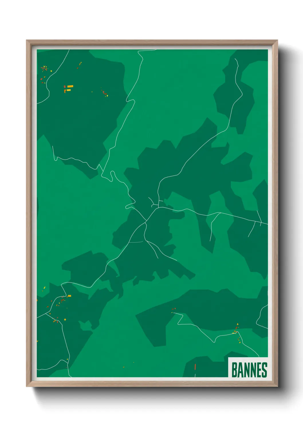 Une affiche de carte sur Bannes