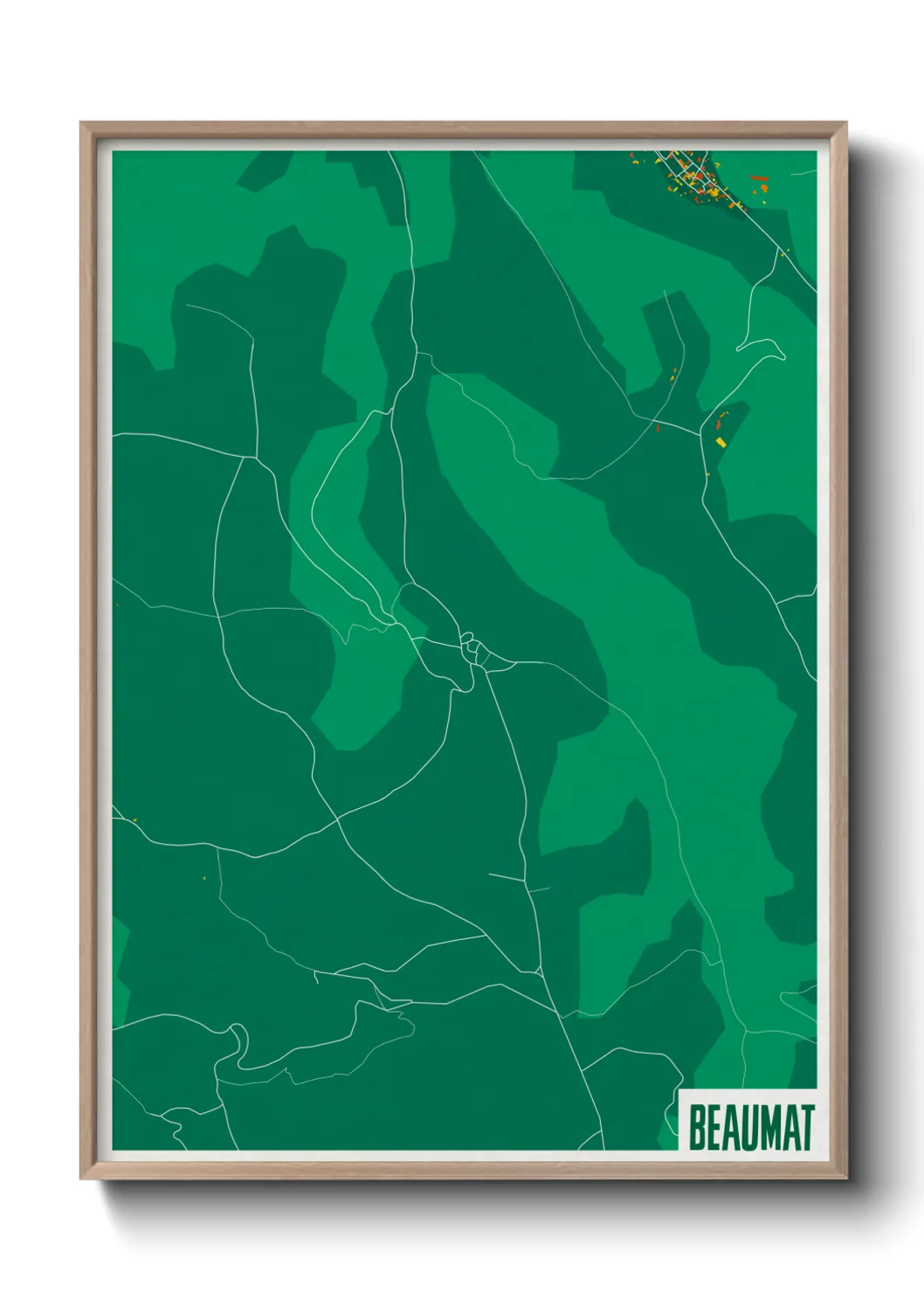 Une affiche de carte sur Beaumat