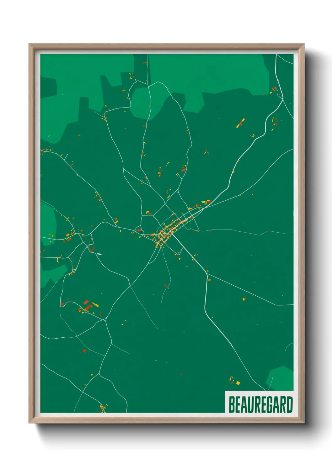Une affiche de carte sur Beauregard