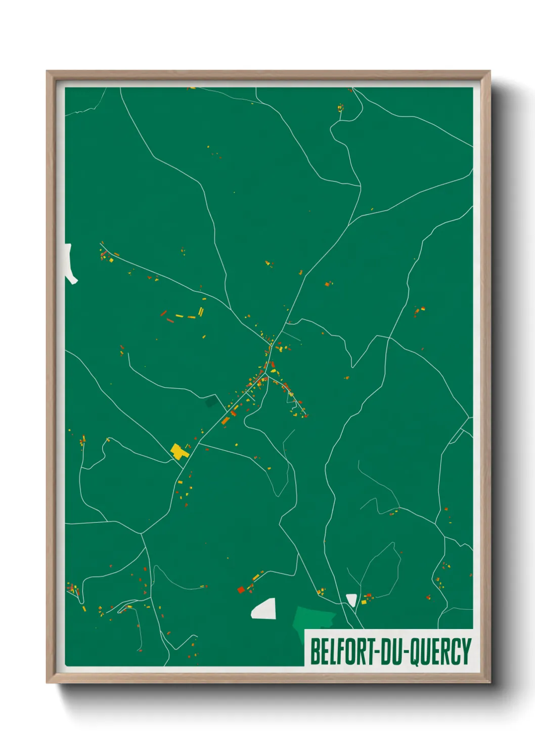 Une affiche de carte sur Belfort-du-Quercy